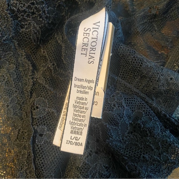 🩷 New Victoria’s Secret Dream Angels Brazilian Black Lace Front Bikini Panty NWT - Picture 6 of 6